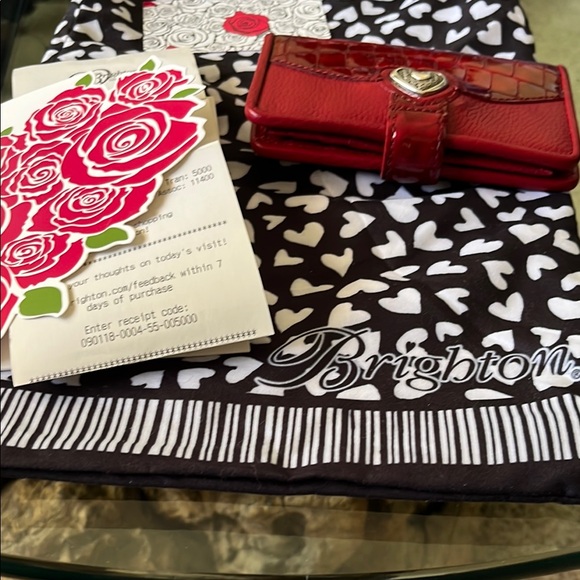 Brighton Handbags - Brighton  Red Wallet with Heart Clasp